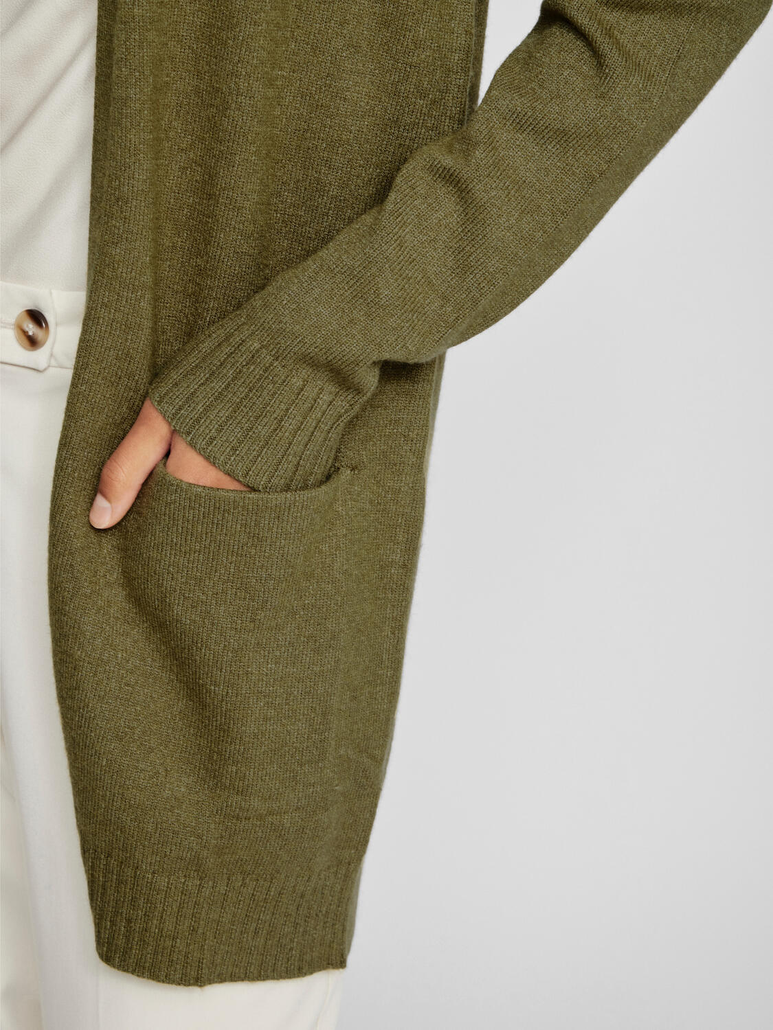 Viril Open Knit cardigan - Capulet Olive